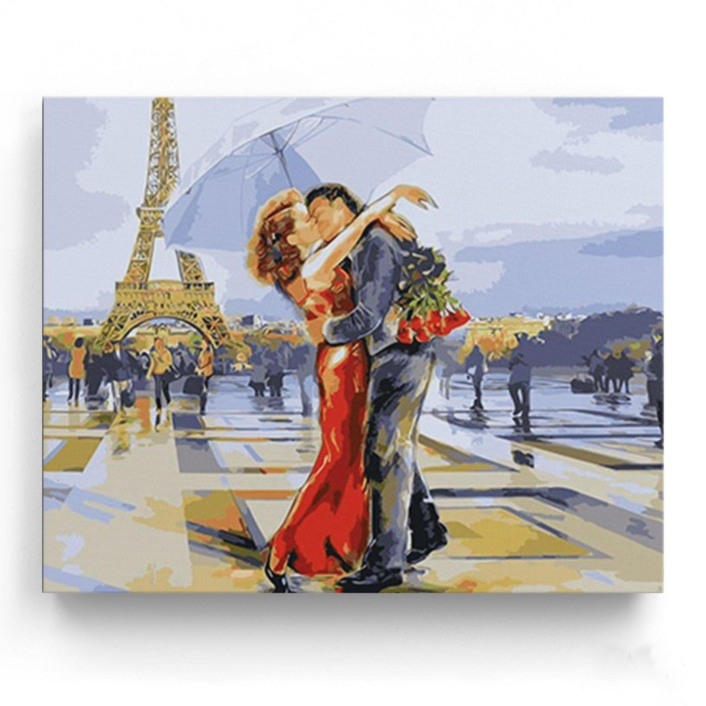 Love Couple Hug Eiffel Tower